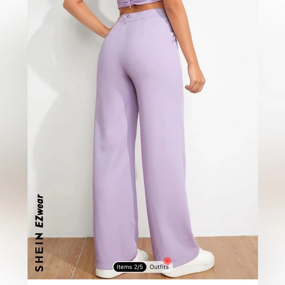 SHEIN Purple straight leg pant - Picture 2 of 2